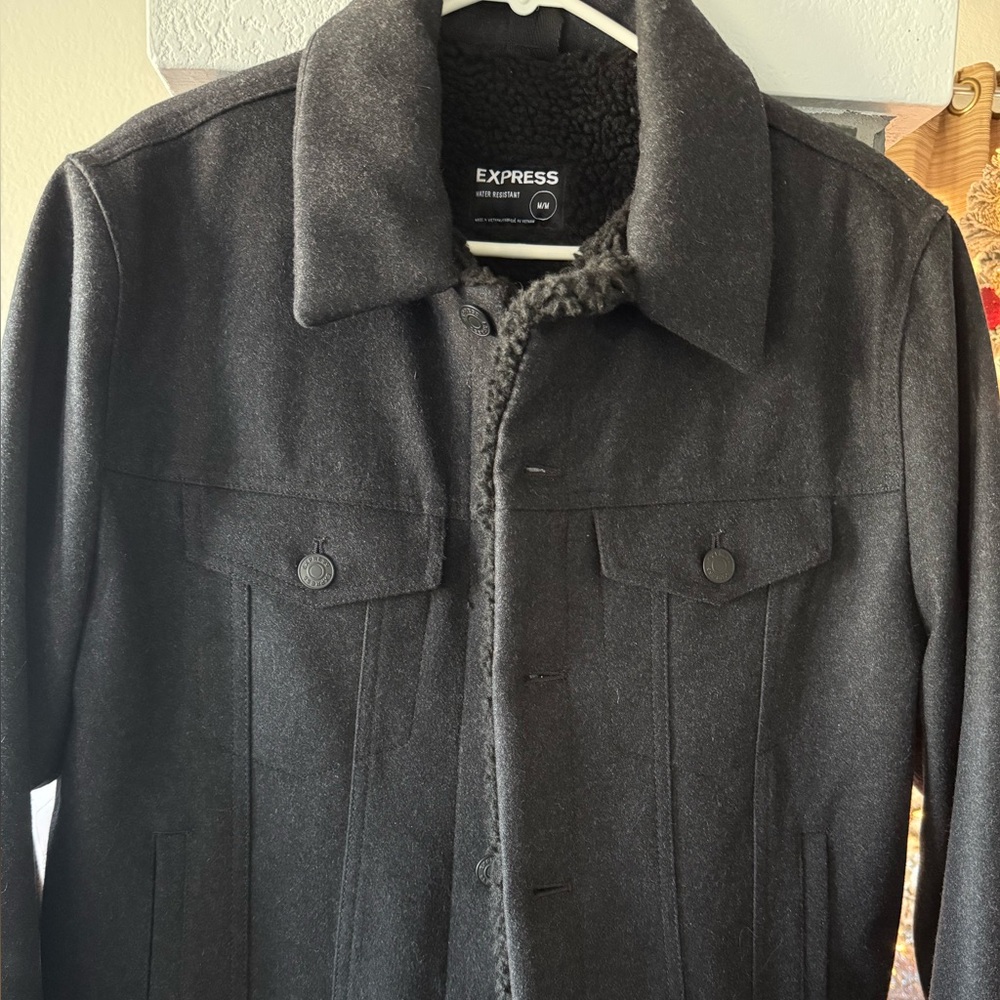 NWOT Express Men's Charcoal Field Jacket M - Picture 2 of 8